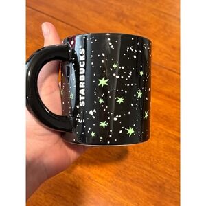 Starbucks 2021 Celestial Glow In The Dark Stars Galaxy Black Ceramic Mug 12oz